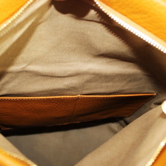 GiGi New York Foldover Backpack Tote Tan Pebbled Leather with Shearling Trim NWO - Picture 8 of 9